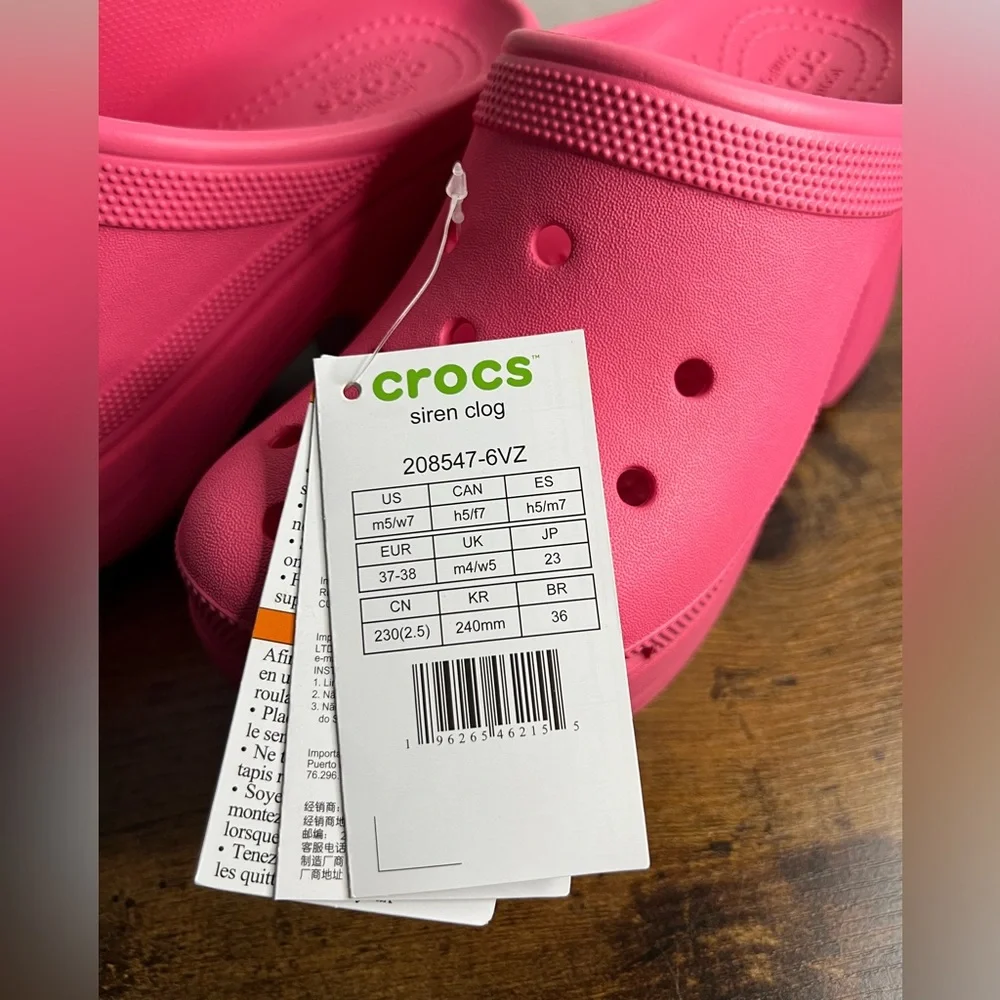 CROCS Pink Platform Heeled Clogs